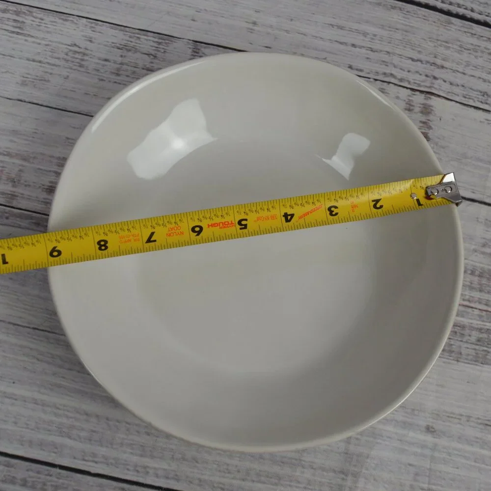 Crate & Barrel 9” Marin White Pasta Bowl Low Wavy Rim 141-499 NEW